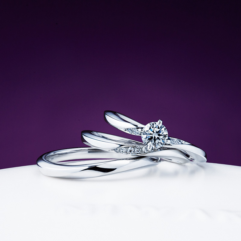 俄のセットリング婚約指輪 露華・結婚指輪 朝葉の画像
