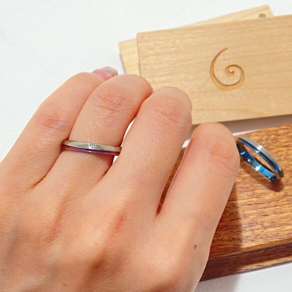 SORAの結婚指輪　エクリプト　着用画像