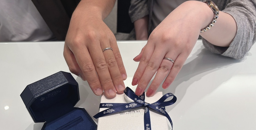 【新発田市・新潟市】ロイヤル・アッシャーの結婚指輪をお作りいただきました