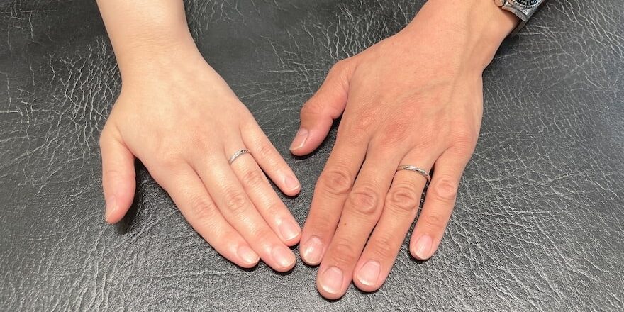 【新潟市】ロイヤル・アッシャーの結婚指輪をお作りいただきました