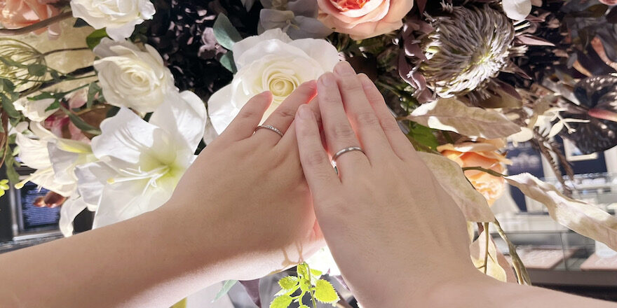 【燕市】アイスブルーレーベルの結婚指輪をお作りいただきました