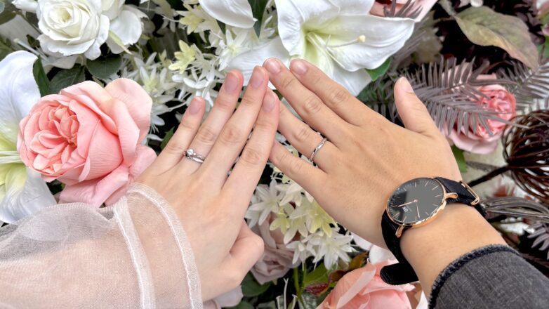 【新潟市】NIWAKAの婚約指輪と結婚指輪をおつくりいただきました