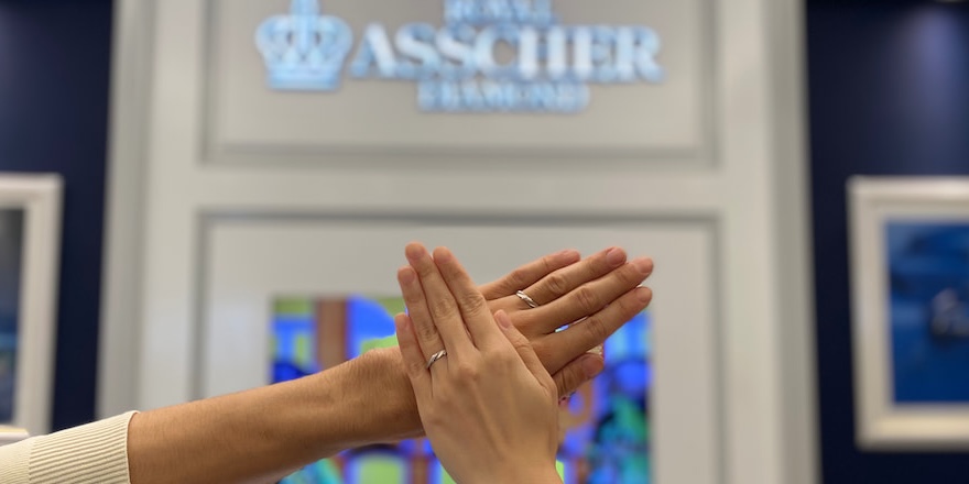 【村上市】ロイヤル・アッシャーの結婚指輪をお作りいたいただきました