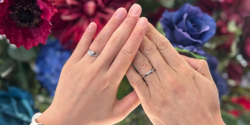 【柏崎市】NIWAKAの婚約指輪と結婚指輪をお作りいただきました