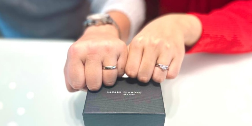 【新潟市】ラザールダイヤモンドの婚約指輪・結婚指輪をお作りいただきました