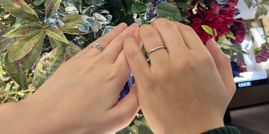 【見附市】NIWAKAの婚約指輪と結婚指輪をお作りいただきました