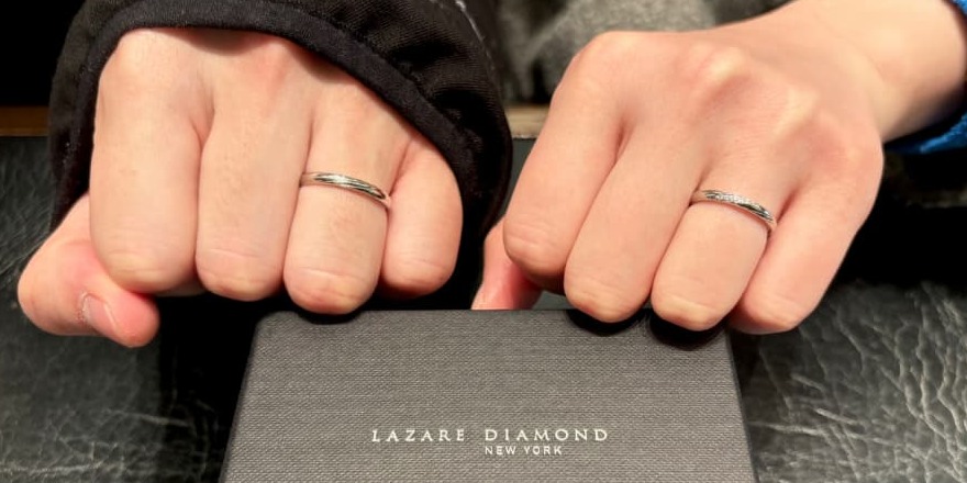【新潟市】ラザールダイヤモンドの結婚指輪をお作りいただきました