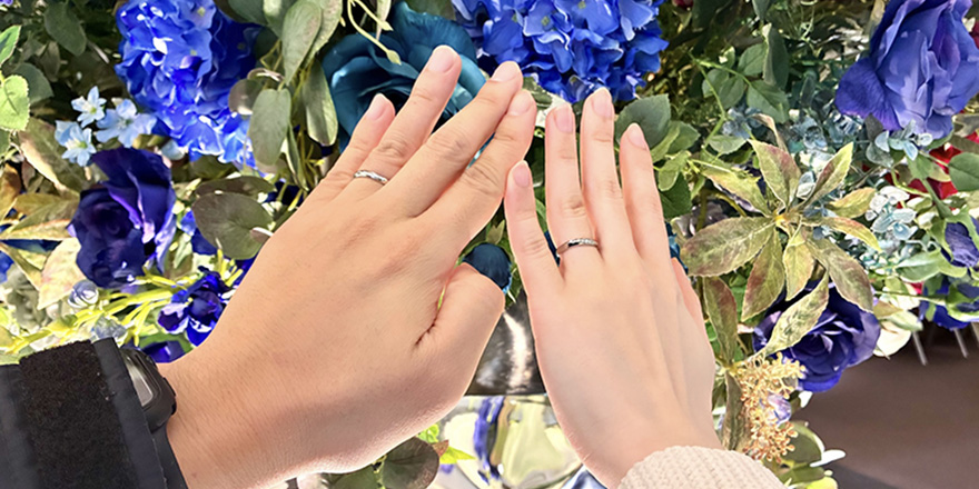 【新潟市・長岡市】ロイヤル・アッシャーの結婚指輪をお作りいただきました