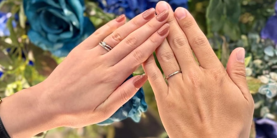 【新潟市】NIWAKAの婚約指輪と結婚指輪をお作りいただきました