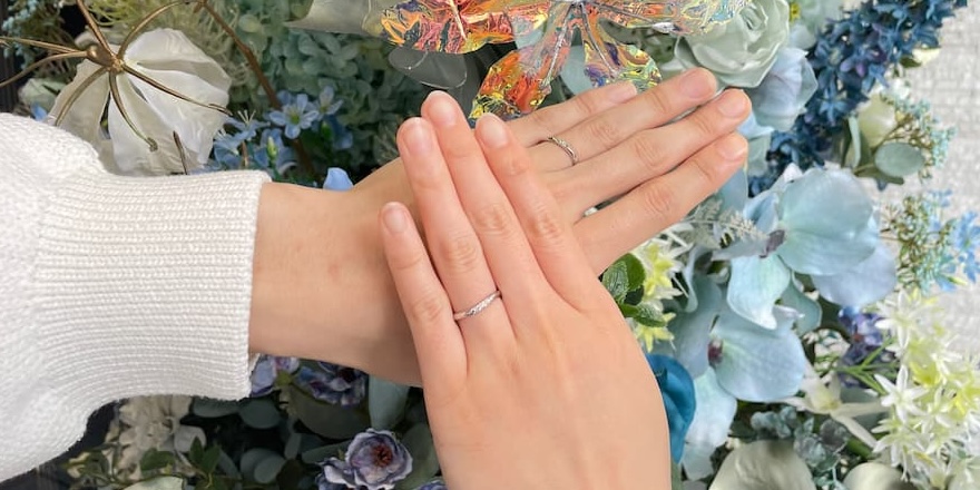 【見附市】カフェリングの結婚指輪をお作りいただきました