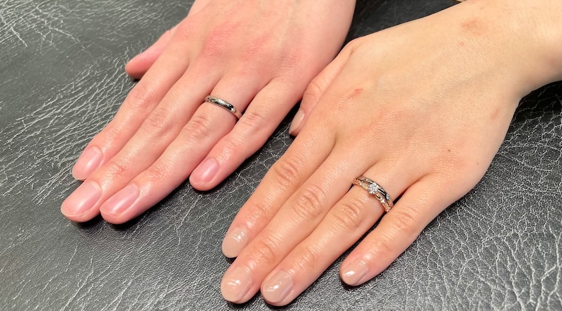 【長岡市】LUCIEの婚約指輪と結婚指輪をお作りいただきました