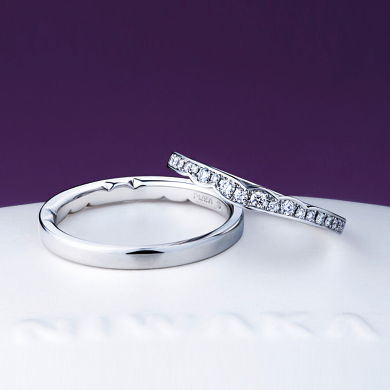 NIWAKA(俄/にわか)結婚指輪「花麗-はなうらら-」をイエローゴールドでお作り/N様・K様