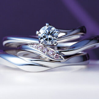 俄（にわか）婚約指輪　結婚指輪　初桜のセットリング