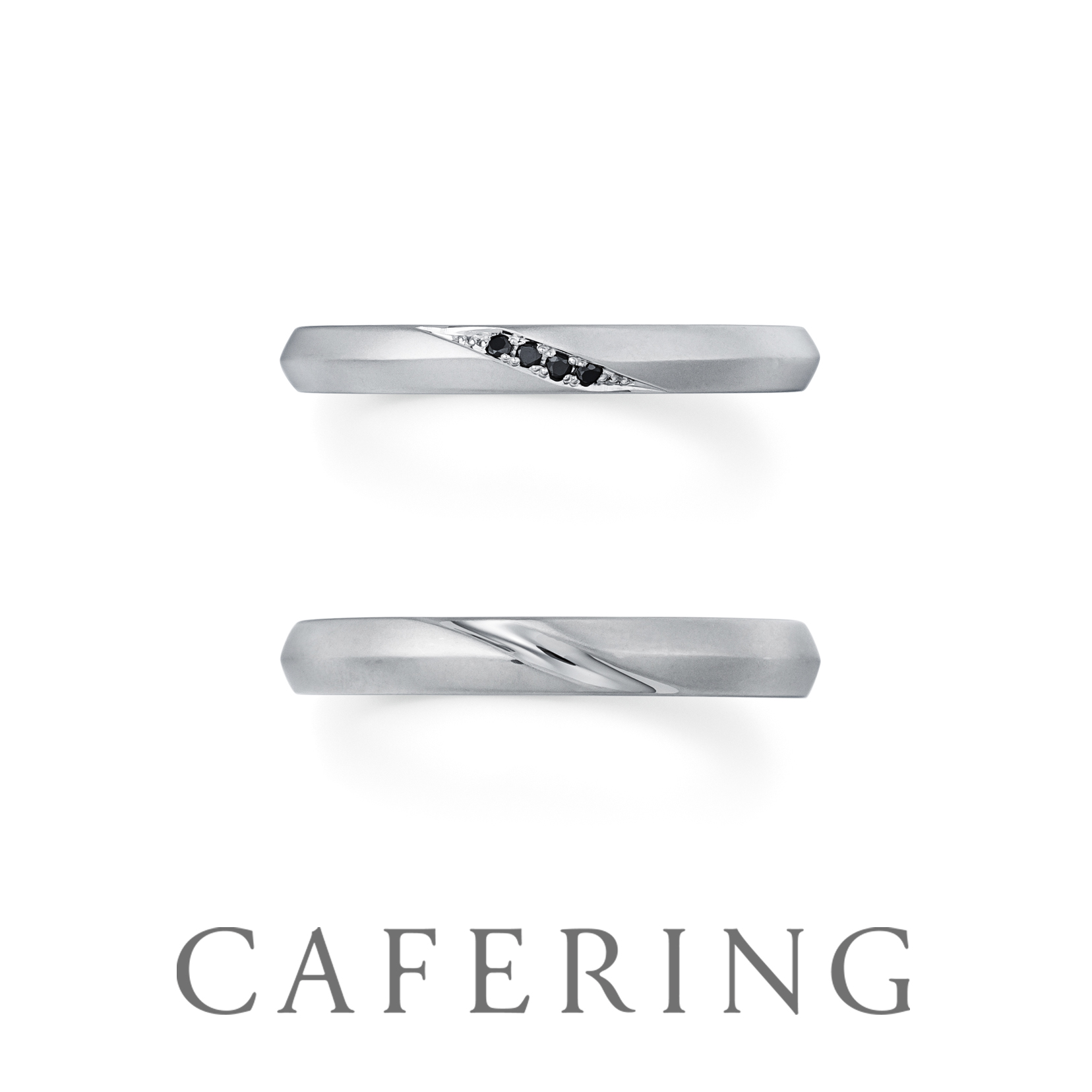 CAFERINGのブラックダイヤモンドの結婚指輪