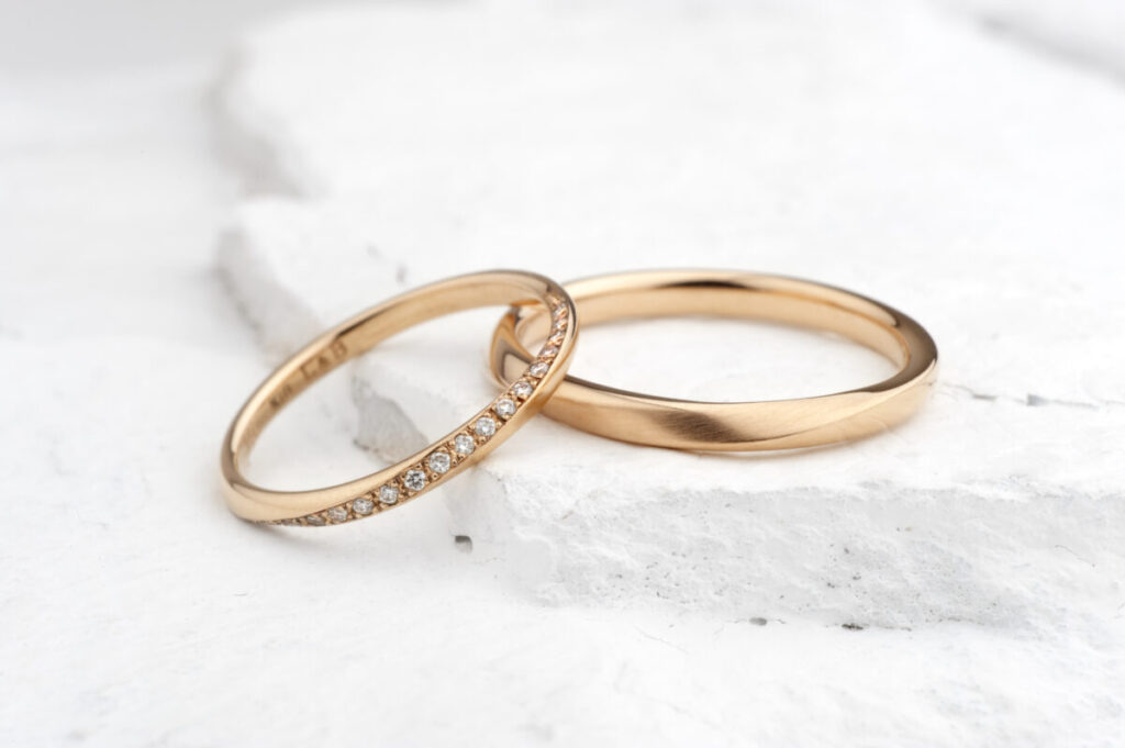 ラブボンドの結婚指輪 ジュピターピンクゴールドがお揃いの結婚指輪