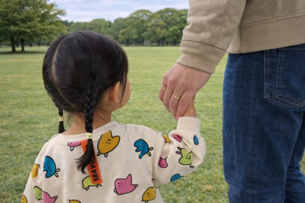 親子が手を繋いでいる様子