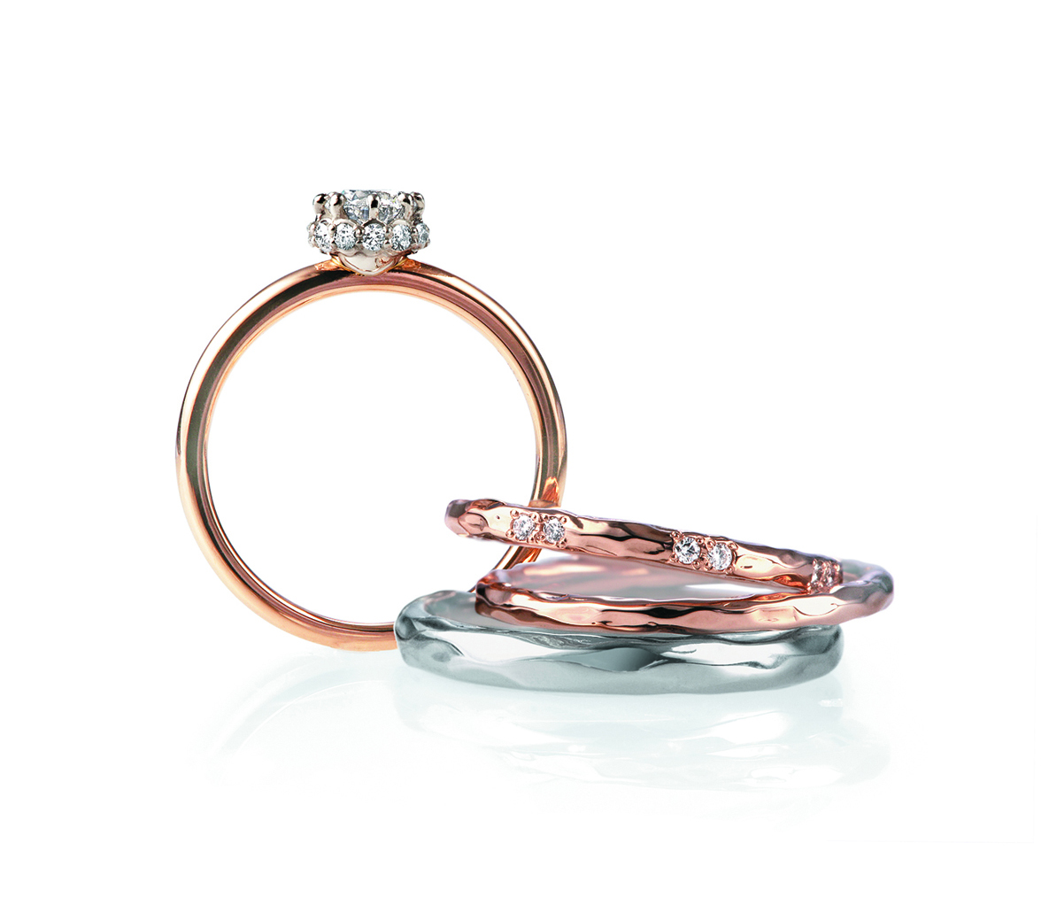 ルシエのピンクゴールドの結婚指輪ブランシュ