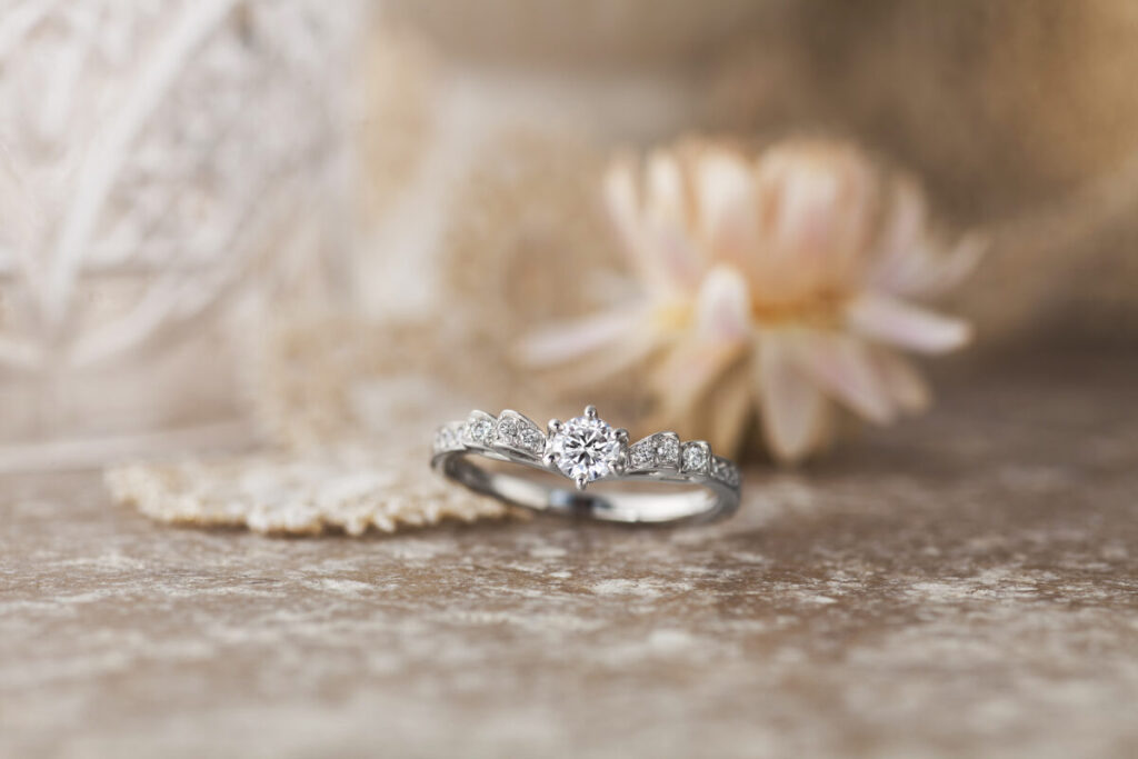 リボンの婚約指輪と結婚指輪　プリマポルタの結婚指輪