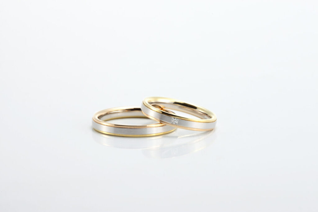 フィッシャーの3色コンビの結婚指輪の画像