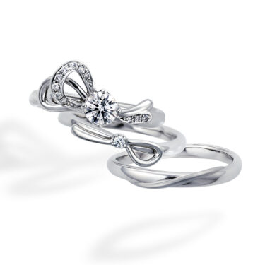 婚約指輪と結婚指輪のセットリング　カフェリングリボン
