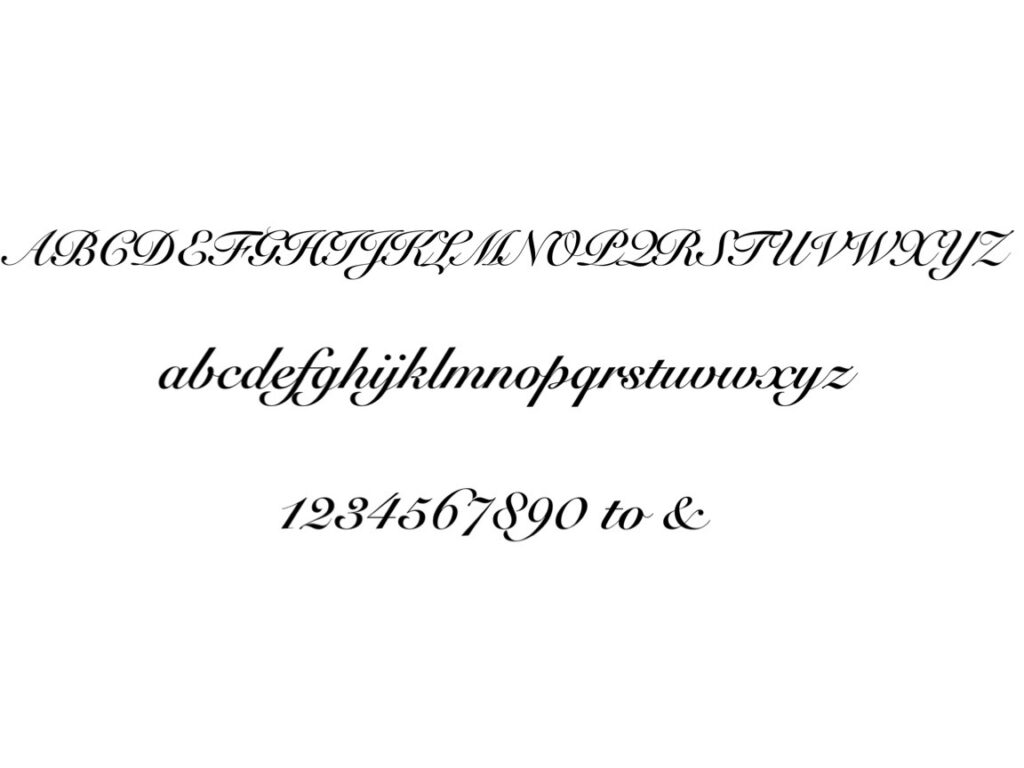 刻印の字体　筆記体のイメージ画像