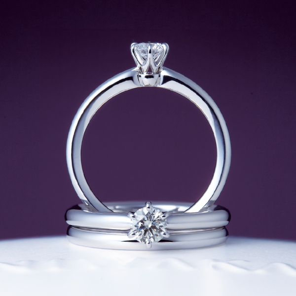 NIWAKA(にわか/俄)の婚約指輪ことほぎのメレなし、透かしなしモデルの画像