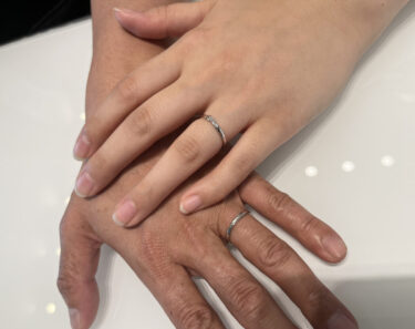 【新潟市】カフェリングの結婚指輪をお作りいただきました