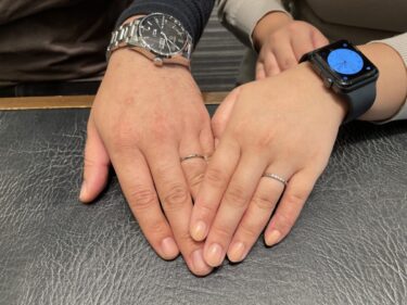 【新潟市】ロイヤル・アッシャーの結婚指輪をお作りいただきました