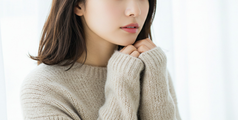 ニットを着た女性