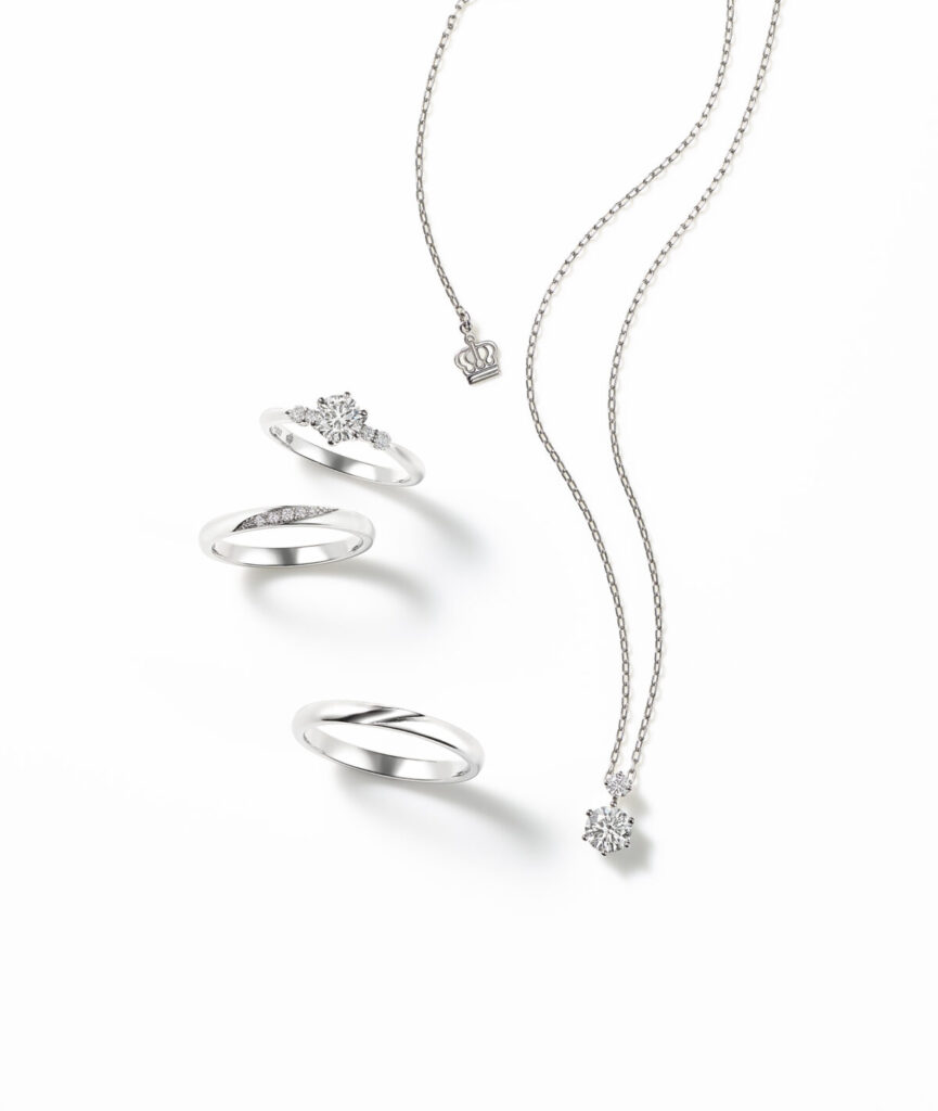 ロイヤル・アッシャー クラウンシリーズの婚約指輪、結婚指輪、ネックレスの画像