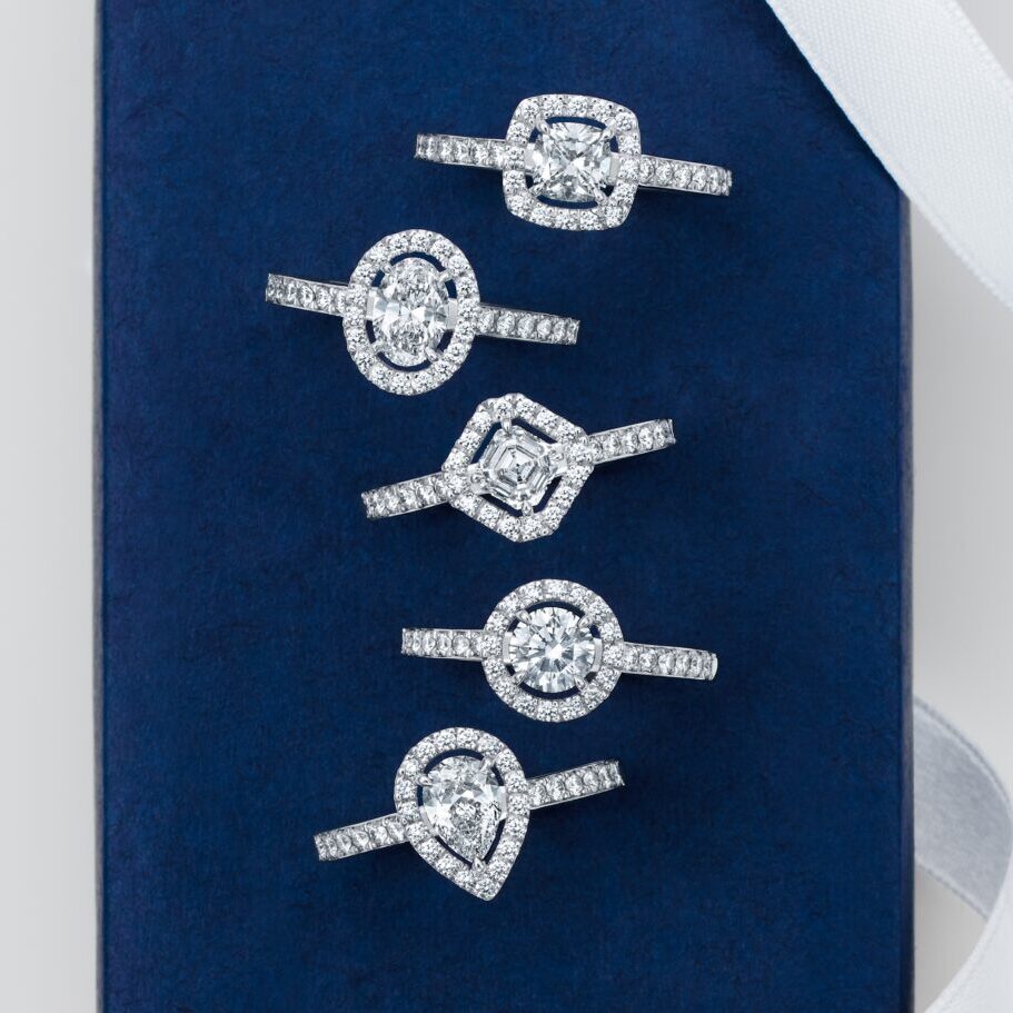 ファンシーカット　ロイヤルアッシャーカット婚約指輪