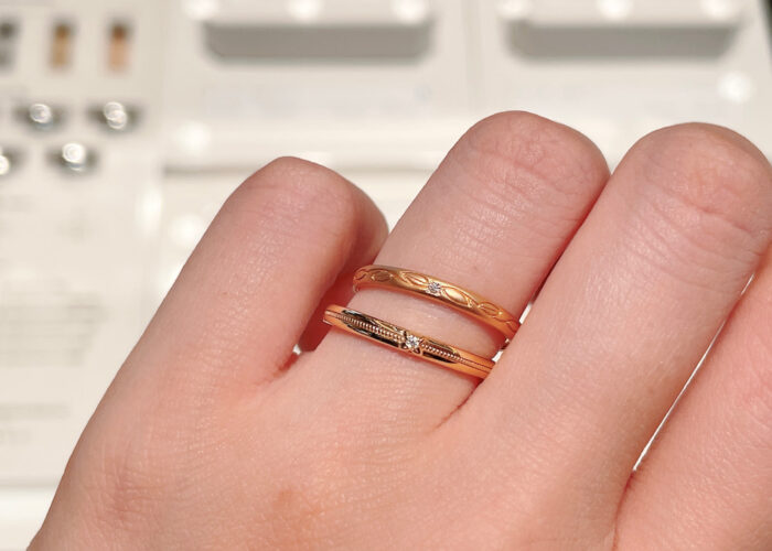 fikaの結婚指輪 白い花 fikaの結婚指輪 白い花