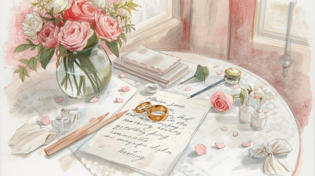 婚姻届と結婚指輪の写真イメージ