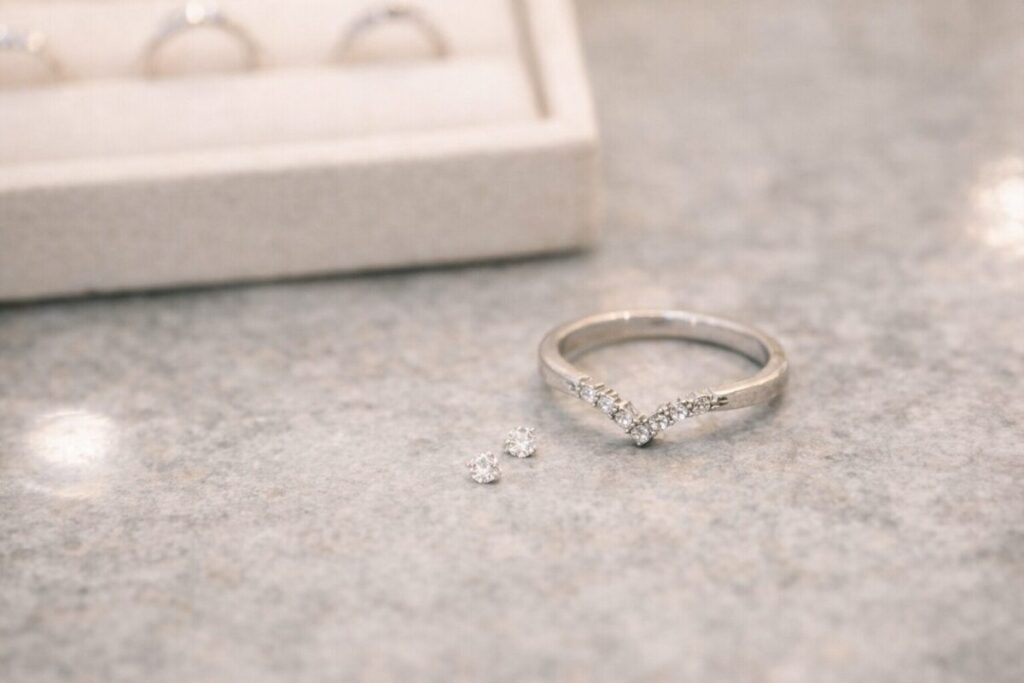 結婚指輪のダイヤが外れたイメージ