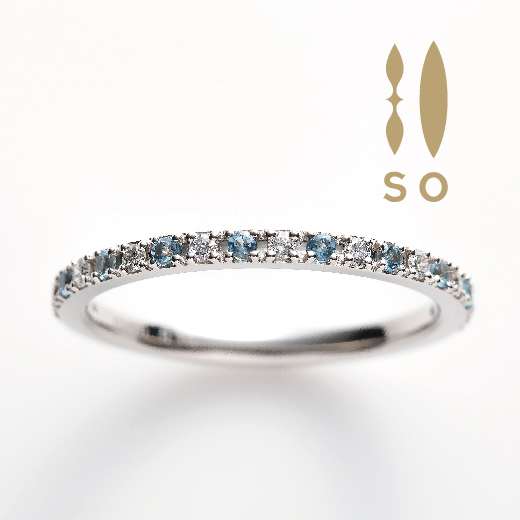 ダイヤ以外のアクアマリンの結婚指輪 SOソウ スマート ドリーム