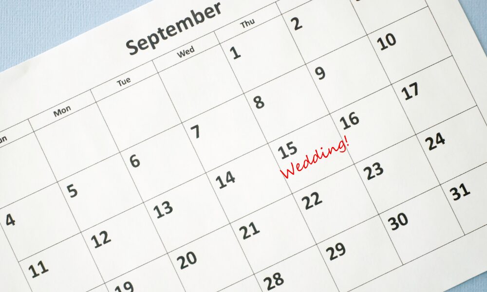 結婚記念日を記したカレンダー