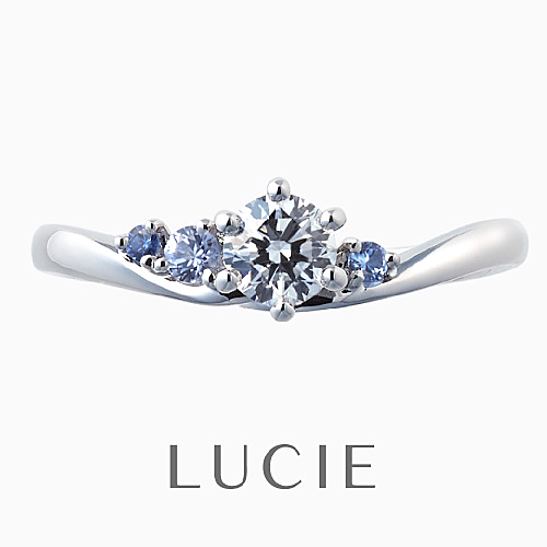 ルシエ　マリーン婚約指輪
サイドメレがブルーサファイア