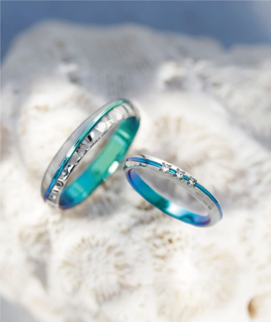 水色の結婚指輪SORAの「コースト」