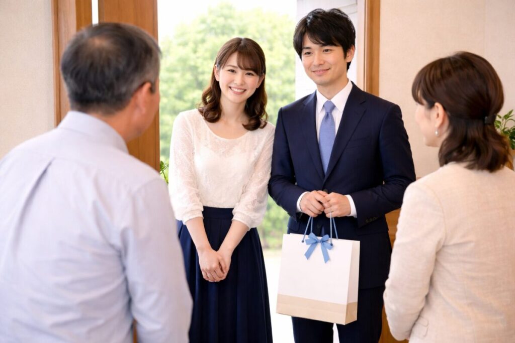 結婚挨拶にきたカップル