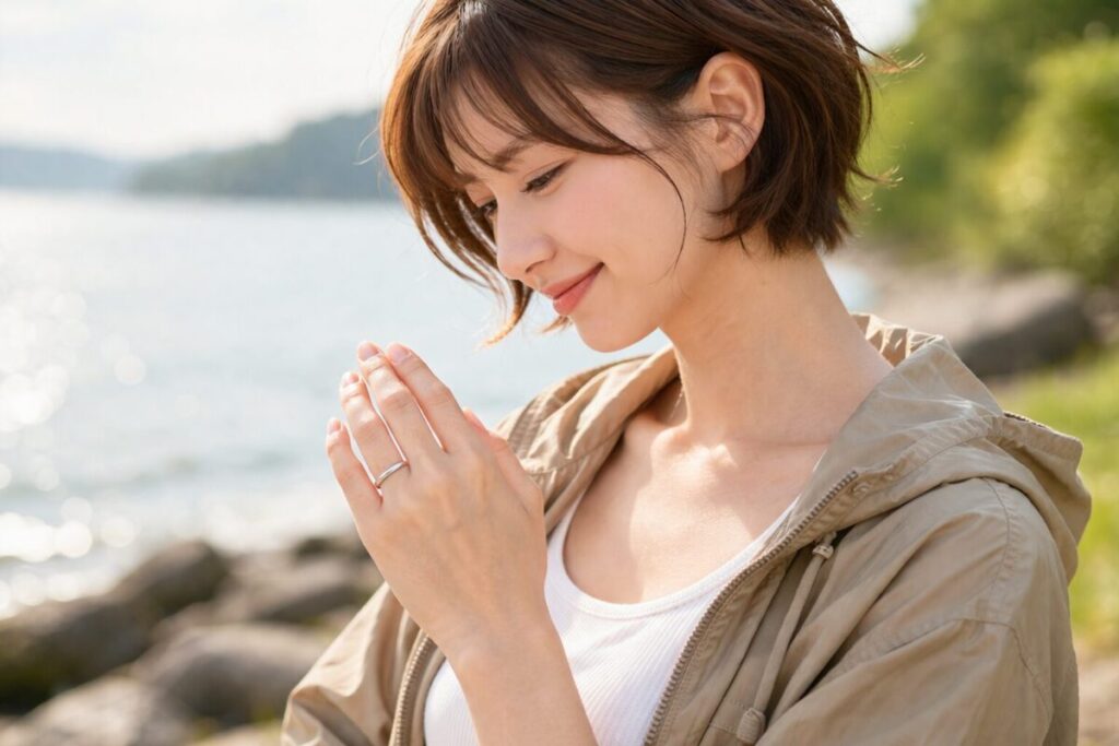 自分だけが楽しめる側面ダイヤの結婚指輪