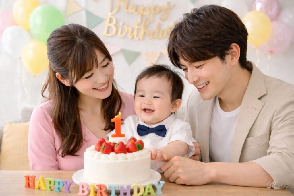 赤ちゃんの誕生日のお祝い