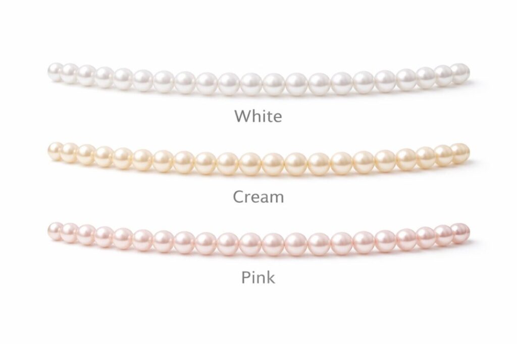 パールのカラー　ホワイト、クリーム、ピンク