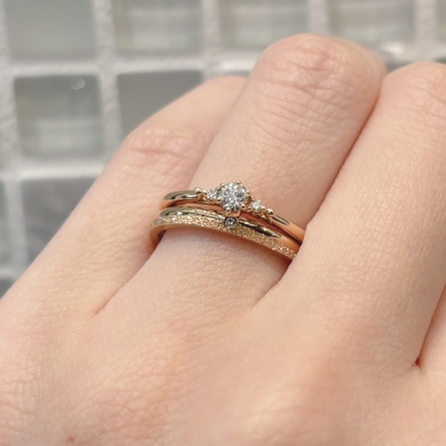 ラプンツェルの結婚指輪　ワンウィッシュ重ねづけ