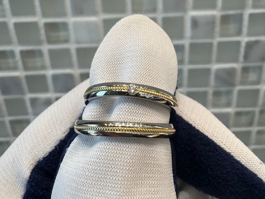 モニッケンダム　センターミルの結婚指輪　12WR19 12WR20