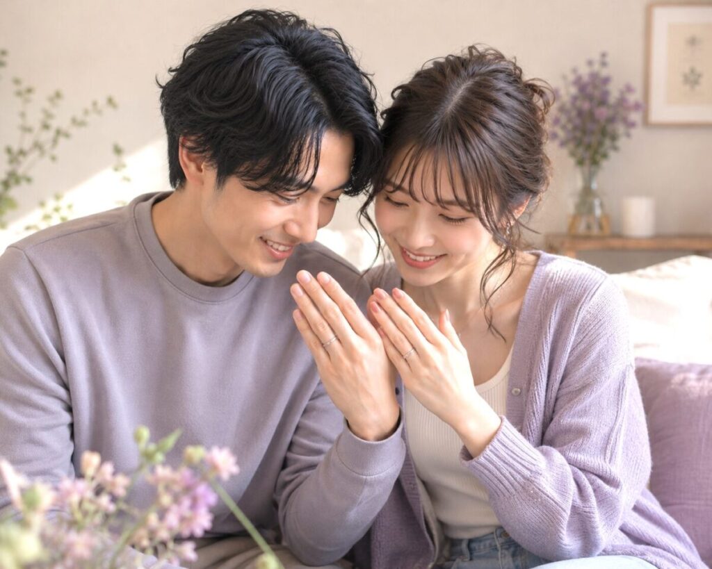 紫が好きなカップル
