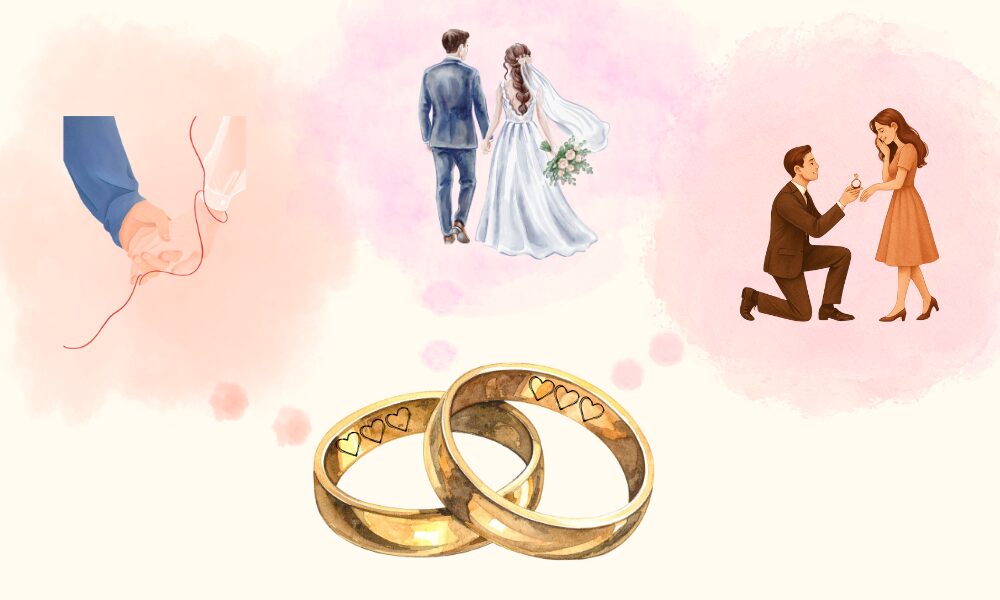 結婚指輪と刻印する記念日のイメージ