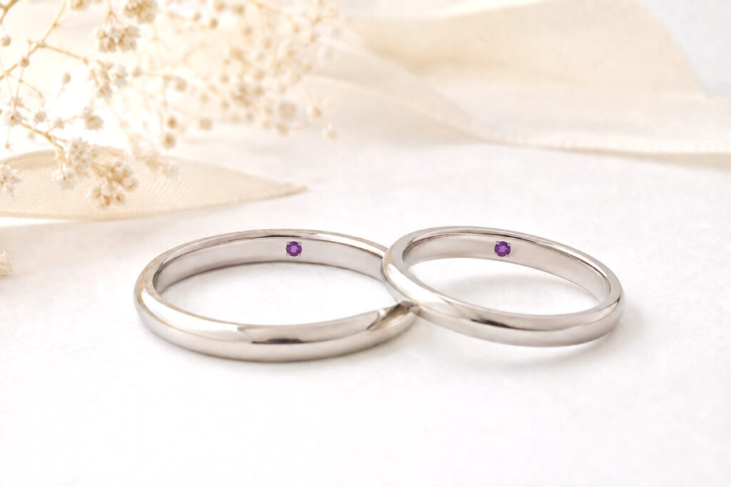 結婚指輪 内側 誕生石