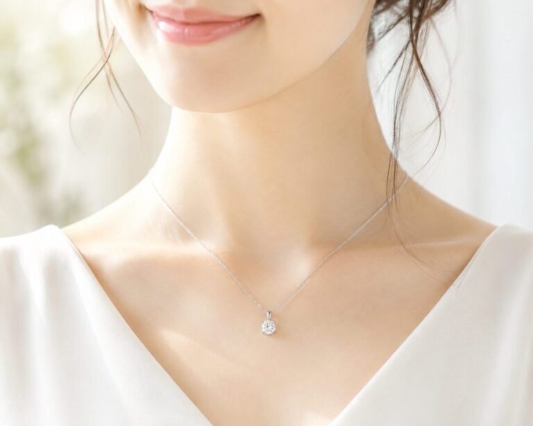 婚約ネックレス　着用画