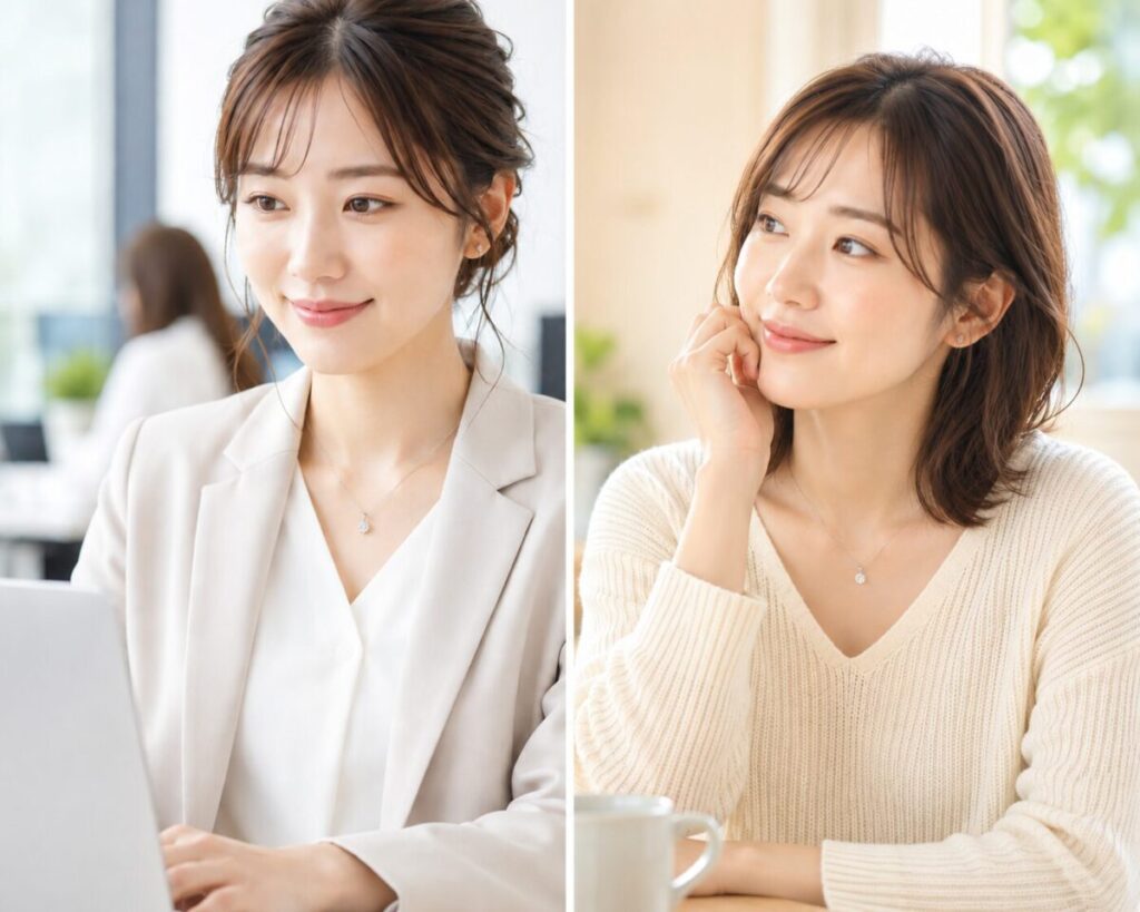 婚約ネックレス　着用画