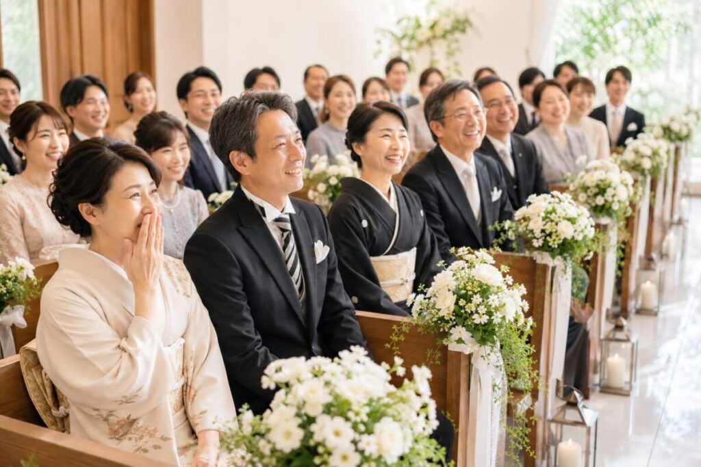 結婚式 笑顔に包まれる会場